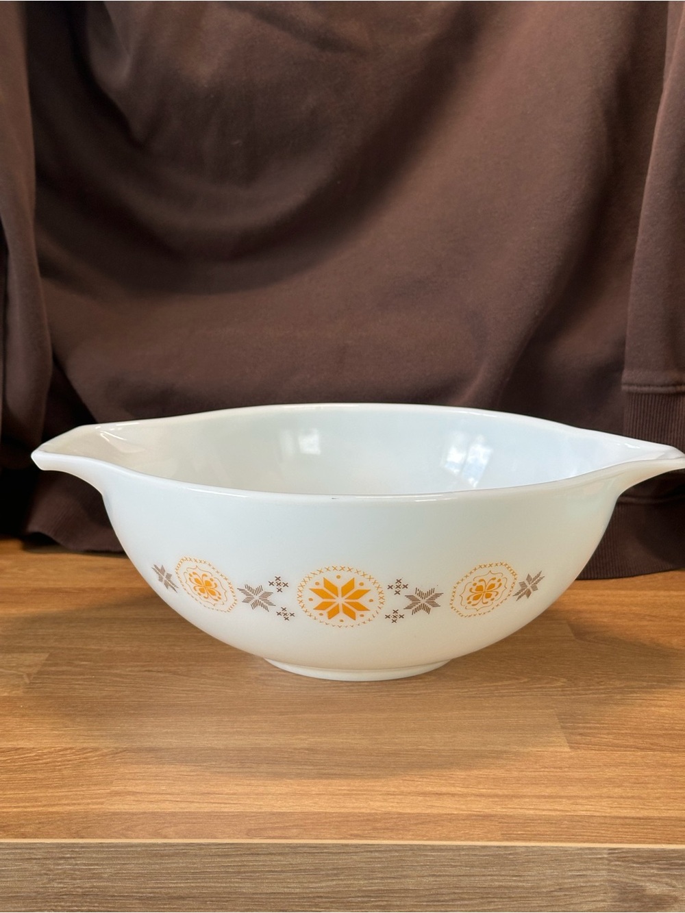 Vintage Pyrex Town & Country 444 Cinderella Bowl 4 Qt Orange Brown 1960s